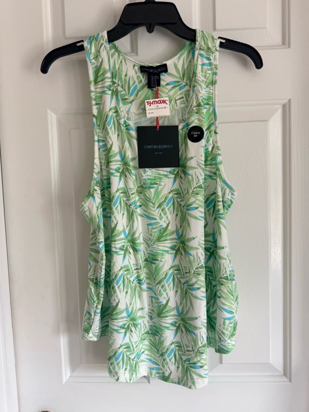 CYNTHIA ROWLEY Green Palm-Print Pajama Set - NWT - Picture 5 of 7